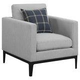 Apperson 3-Piece Upholstered Track Arm Sofa Set Light Grey side view