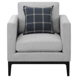 Apperson 3-Piece Upholstered Track Arm Sofa Set Light Grey detail view