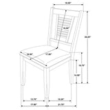 Appleton Ladder Back Dining Side Chair white finish with dark brown cushioned seat