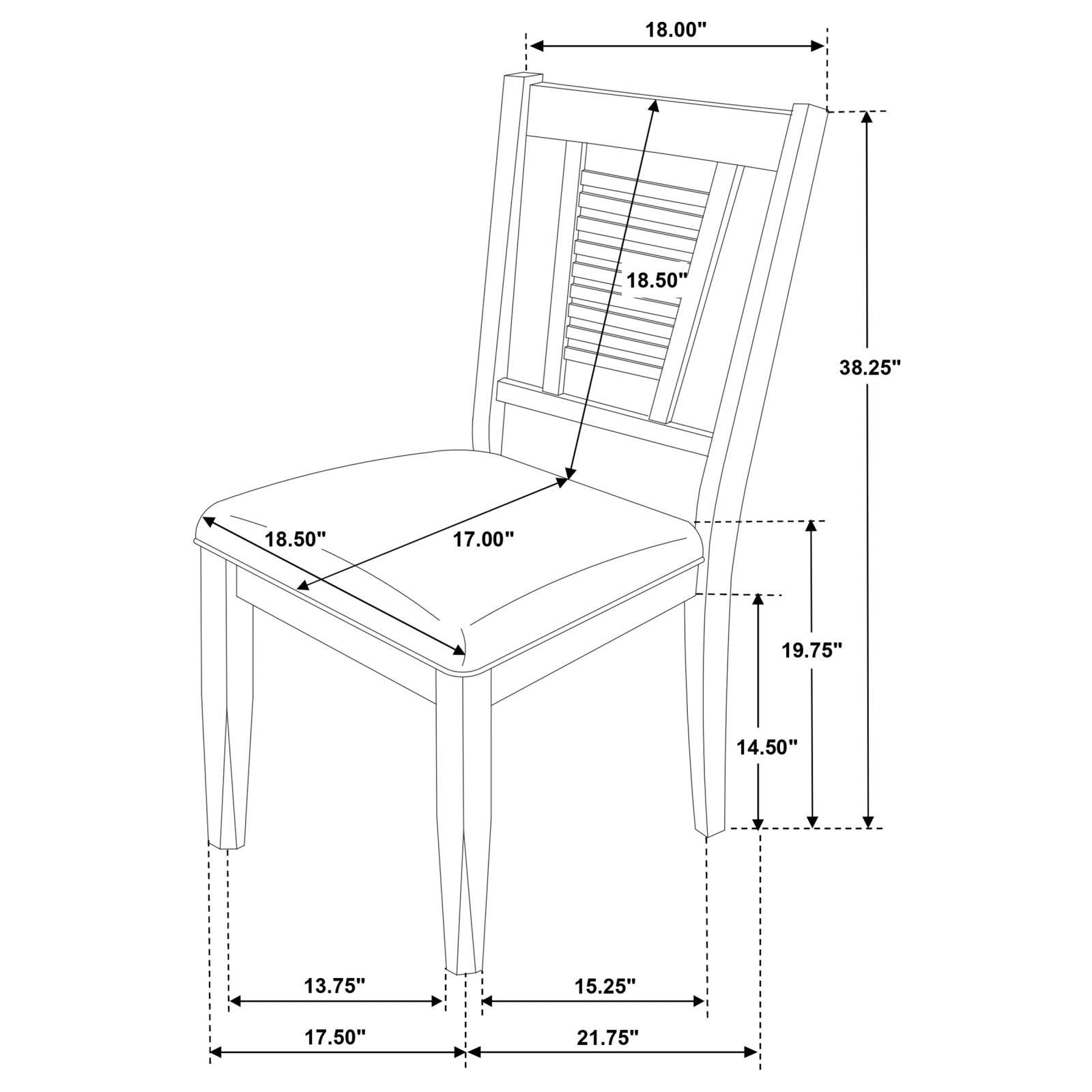 Appleton Ladder Back Dining Side Chair white finish with dark brown cushioned seat
