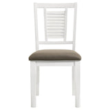Back view of Appleton Ladder Back Dining Side Chair showing louvered panel detail