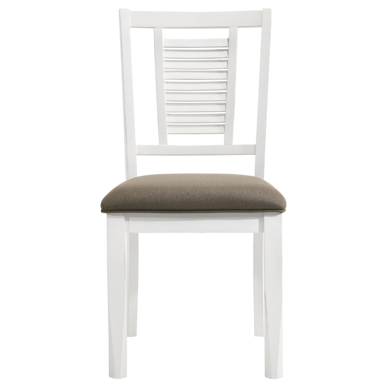 Back view of Appleton Ladder Back Dining Side Chair showing louvered panel detail
