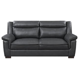 Arabella Brown Faux Leather 3-Piece Living Room Set side view