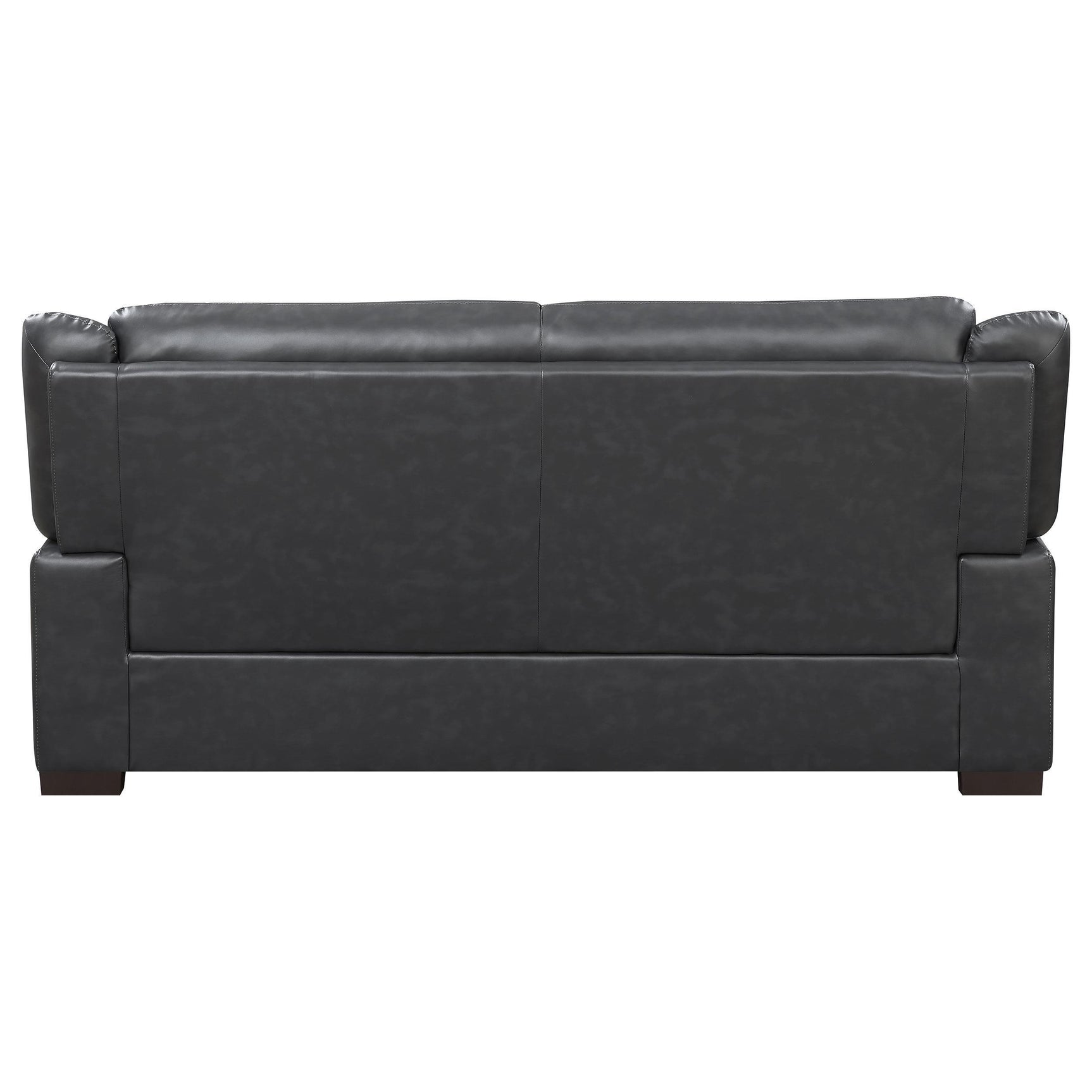 Detail of Arabella Brown Faux Leather 3-Piece Living Room Set upholstery