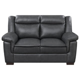 Arabella Brown Faux Leather 3-Piece Living Room Set angle view