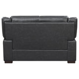 Side profile of Arabella Brown Faux Leather 3-Piece Living Room Set