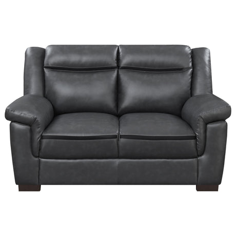 Arabella Brown Faux Leather 2-Piece Living Room Set main view