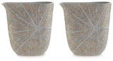 Side view of Ardenley antique gold finish resin vase