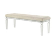Aria Beige Upholstered Bench, front angle view