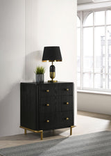 Arini Nightstand drawers open showing storage space