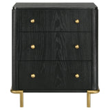 Close-up of felt-lined top drawer in Arini Nightstand