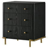 Arini Nightstand gold ball knob and leg detail