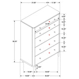 Bottom drawer detail showing laminated veneer lumber