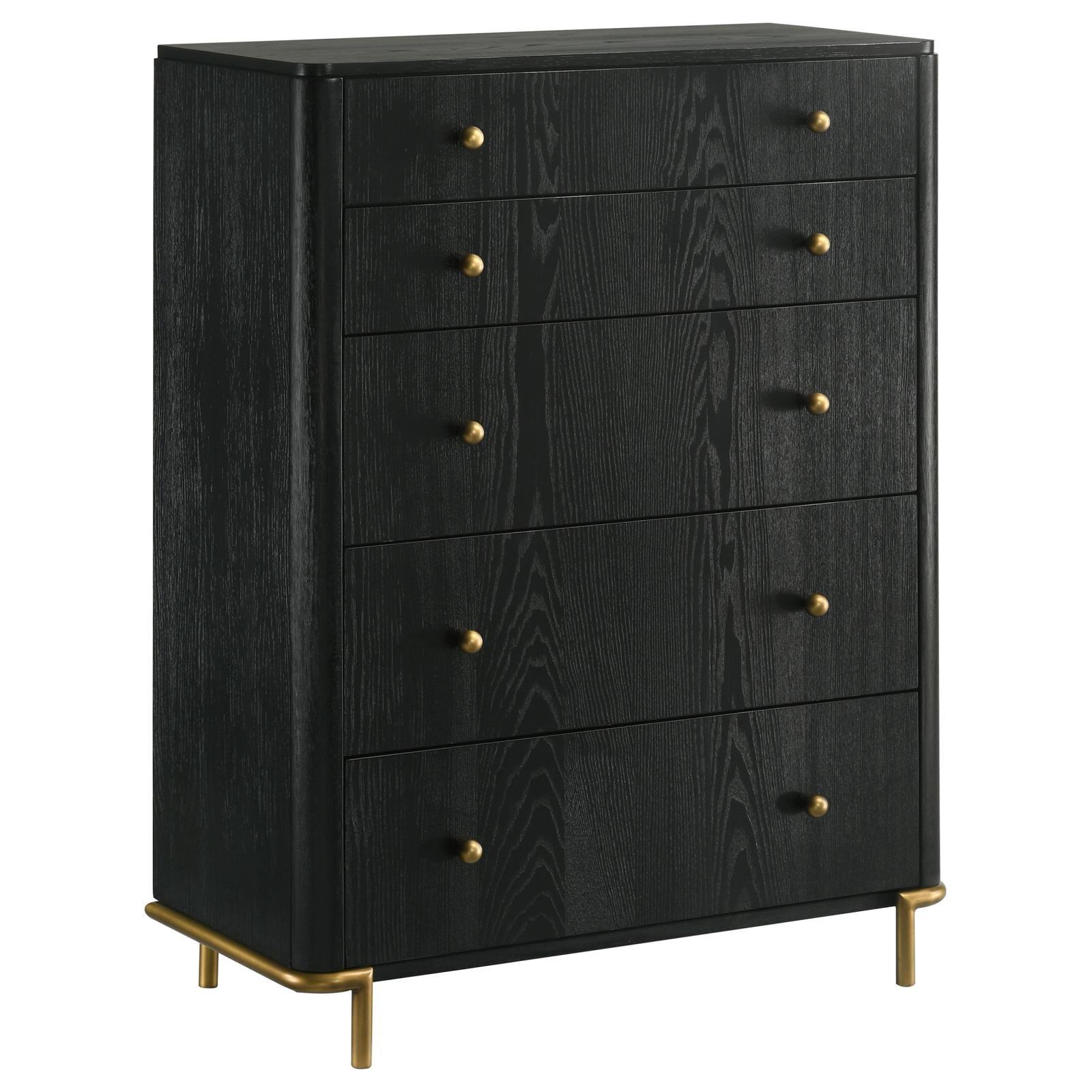 Arini Arini 5-Drawer Bedroom Chest Black 224335 - Ella Furniture