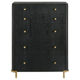 Side angle showing rounded corners and gold legs