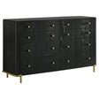 Arini 8-Drawer Black Bedroom Dresser angled view
