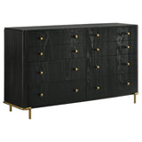 Arini 8-Drawer Black Bedroom Dresser angled view