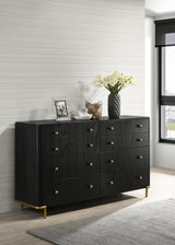 Arini 8-Drawer Black Bedroom Dresser side view
