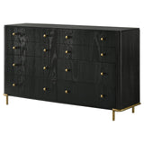 Arini 8-Drawer Dresser showing muted gold knobs