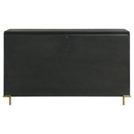 Arini Bedroom Dresser from front with decorative items