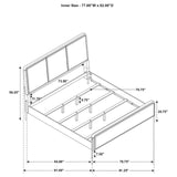 Arini Arini Eastern King Bed With Upholstered Headboard Black And Grey 224331Ke - Ella Furniture