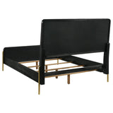 Arini Arini Eastern King Bed With Upholstered Headboard Black And Grey 224331Ke - Ella Furniture