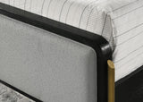 Arini Arini Eastern King Bed With Upholstered Headboard Black And Grey 224331Ke - Ella Furniture
