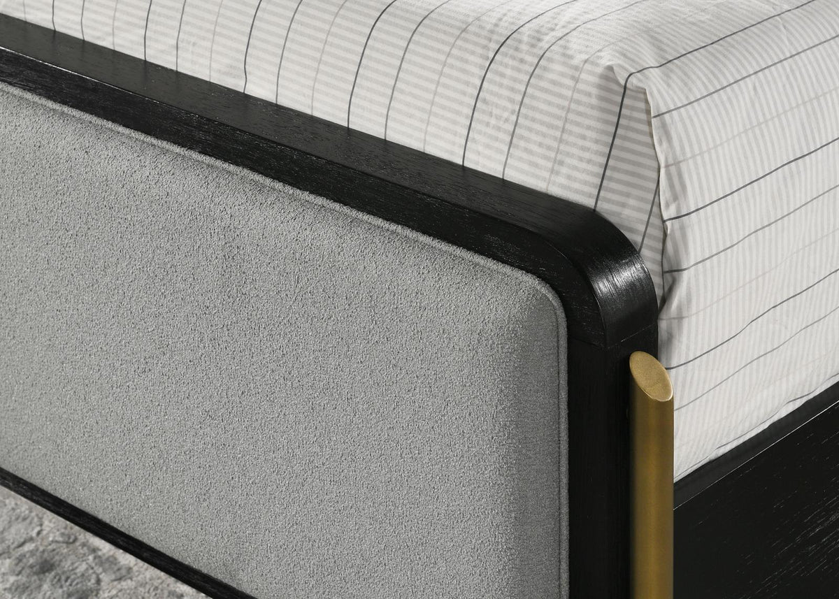 Top view of Arini Queen Bed slats and center support legs
