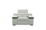 Arlet Grey Italian Leather Match Living Room Set view 6