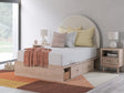 Arloster Tan/White Full Upholstered Panel Bed with Storage from Decor Furniture