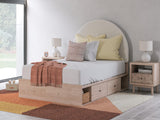 Arloster Tan/White Full Upholstered Panel Bed with Storage view 2