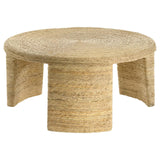 Close-up of natural rattan weave surface of Artina Coffee Table
