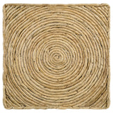Artina Woven Rattan Round End Table natural brown side view