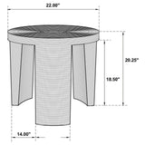 Artina Woven Rattan Round End Table detail of plastic glide on leg