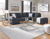 Room view of Ashley Raf Chaise Slate Fabric Sectional Sofa in living space