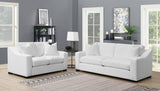Ashlyn Ashlyn 2-piece Upholstered Sloped Arm Sofa Set White 509891-S2 - Ella Furniture