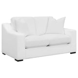 Ashlyn Ashlyn 2-piece Upholstered Sloped Arm Sofa Set White 509891-S2 - Ella Furniture