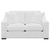 Ashlyn Ashlyn 2-piece Upholstered Sloped Arm Sofa Set White 509891-S2 - Ella Furniture