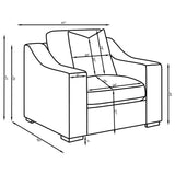 Ashlyn Ashlyn 3-piece Upholstered Sloped Arm Sofa Set White 509891-S3 - Ella Furniture