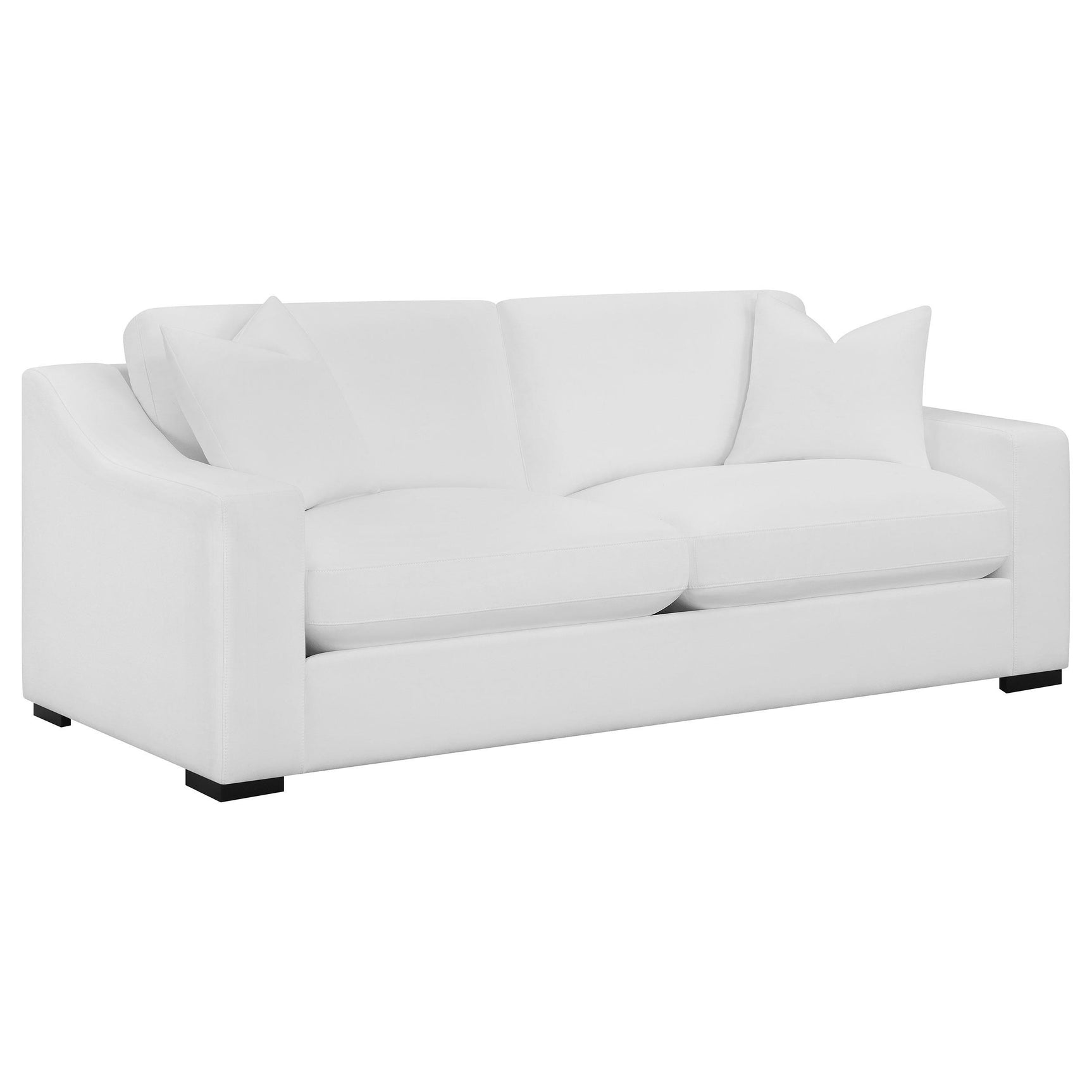 Ashlyn Ashlyn 3-piece Upholstered Sloped Arm Sofa Set White 509891-S3 - Ella Furniture