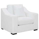 Ashlyn Ashlyn 3-piece Upholstered Sloped Arm Sofa Set White 509891-S3 - Ella Furniture