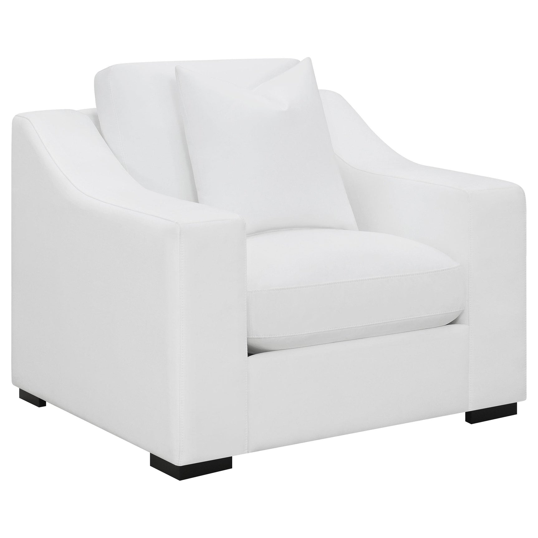 Ashlyn Ashlyn 3-piece Upholstered Sloped Arm Sofa Set White 509891-S3 - Ella Furniture