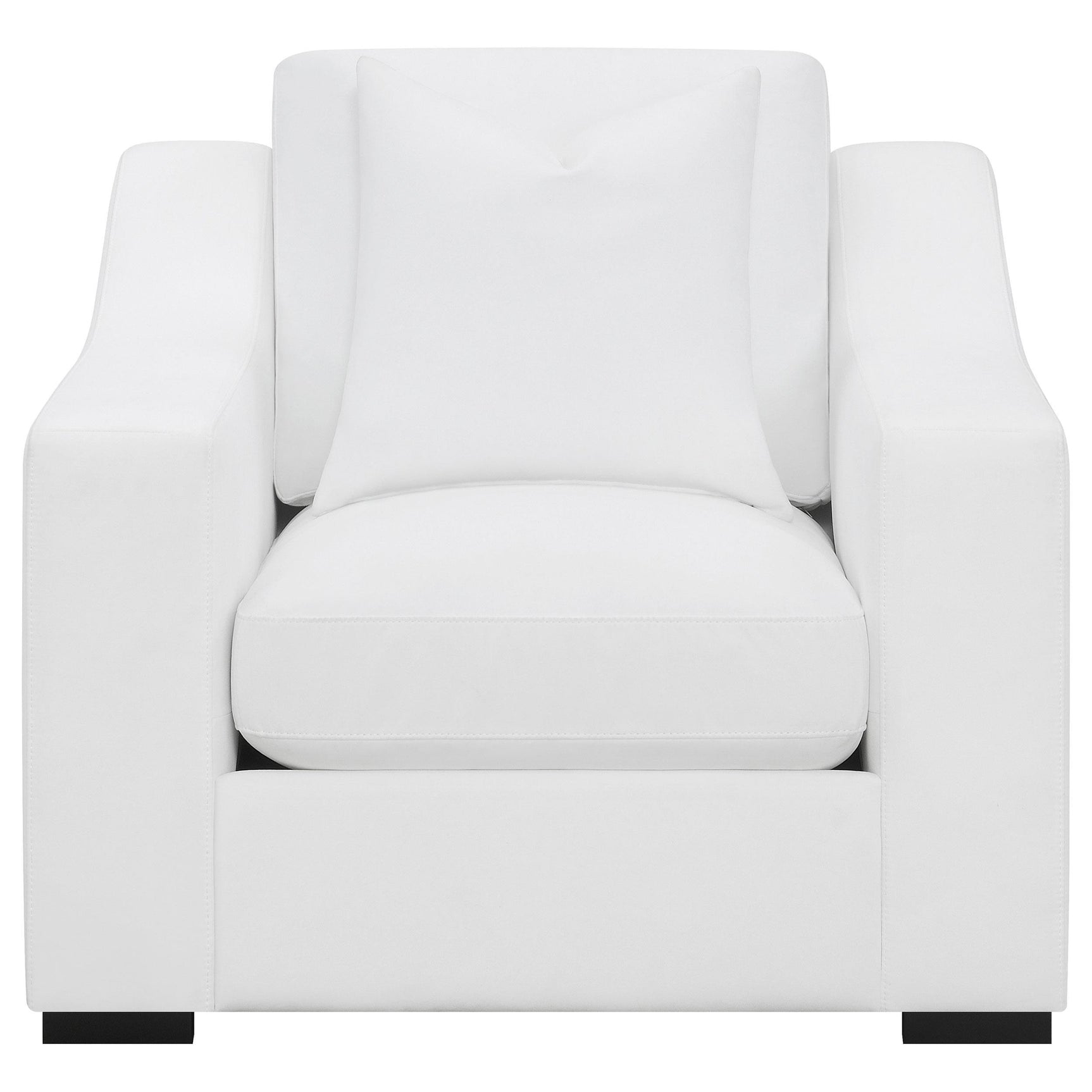 Ashlyn Ashlyn 3-piece Upholstered Sloped Arm Sofa Set White 509891-S3 - Ella Furniture