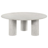 Astoria Round Genuine Marble Coffee Table White 709668 - Ella Furniture
