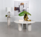 Astoria Round Genuine Marble Coffee Table White 709668 - Ella Furniture