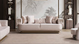 Athena Sofa, Loveseat, and Chair Set with Plush Cushions and Metallic Base view 2