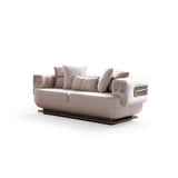 Athena Sofa, Loveseat, and Chair Set with Plush Cushions and Metallic Base view 6