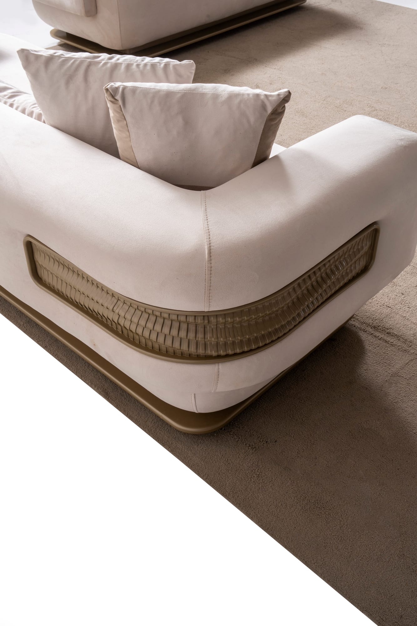 Athena Sofa, Loveseat, and Chair Set with Plush Cushions and Metallic Base view 16