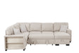 Atlantic Beige Sectional Sofa with Pull-Out Bed front view