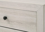 Atticus bed frame assembled showing side rails and slats